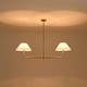 preview thumbnail 5 of 14, 2-Light Modern Black/Gold Linear Fabric Cone Large Pendant Light for Kitchen Island