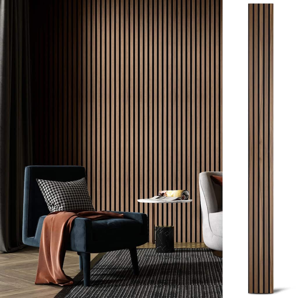 Art3d 7.9 x 94.5in Acoustic Wall Panels,Wood Slat Wall Panel for Wall and Ceiling,4pcs