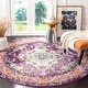 preview thumbnail 44 of 161, SAFAVIEH Monaco Lillie Boho Medallion Distressed Area Rug 3' Round - Violet/Light Blue