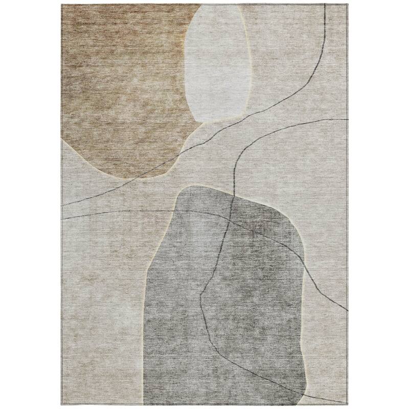 HomeRoots Abstract Transitional Rectangle Outdoor Rug