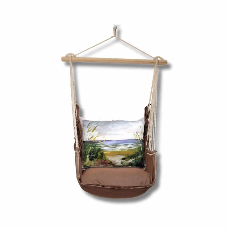 Magnolia Casual Swing Set 4 piece - Chocolate Solid w/ Beach Path