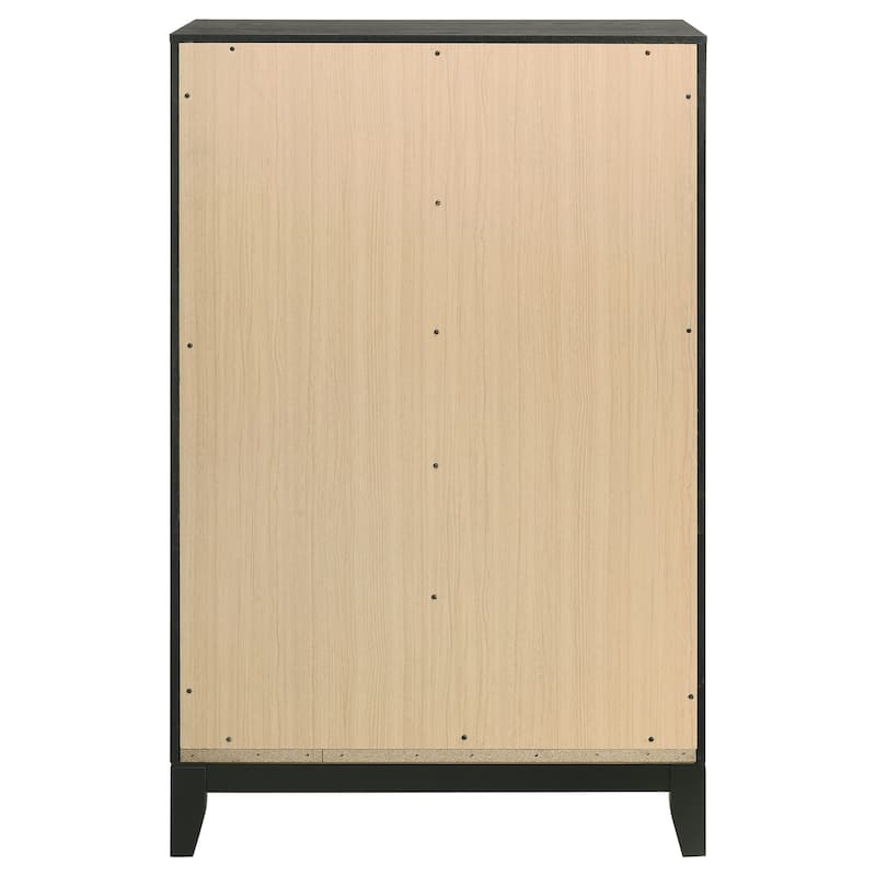 Valencia Contemporary Wood 5-drawer Bedroom Chest Black