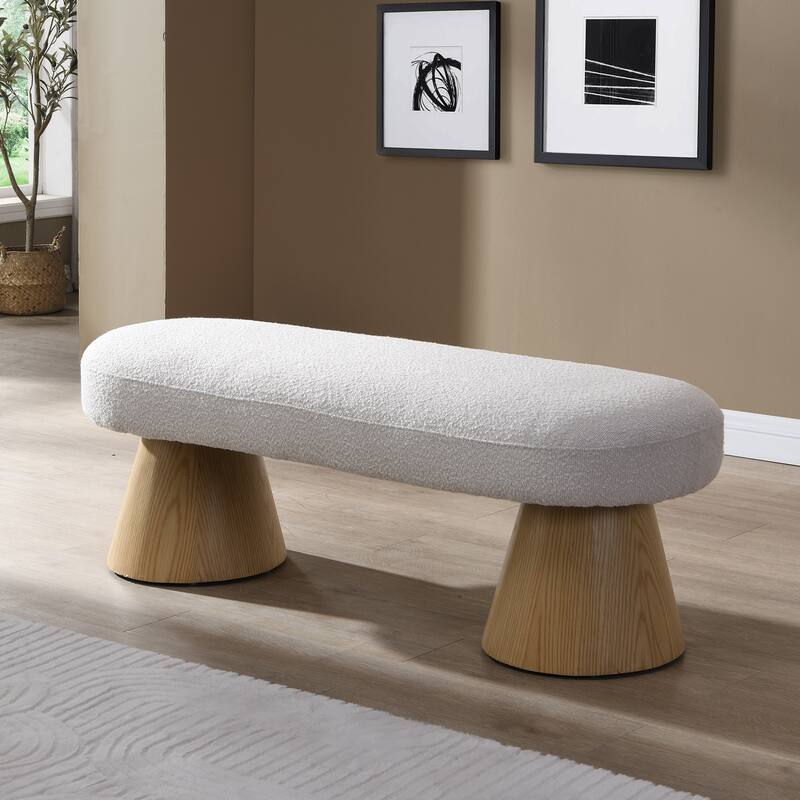Dining Bench for Dining Room, Upholstered Bedroom End of Bed Entryway Bench Fabric