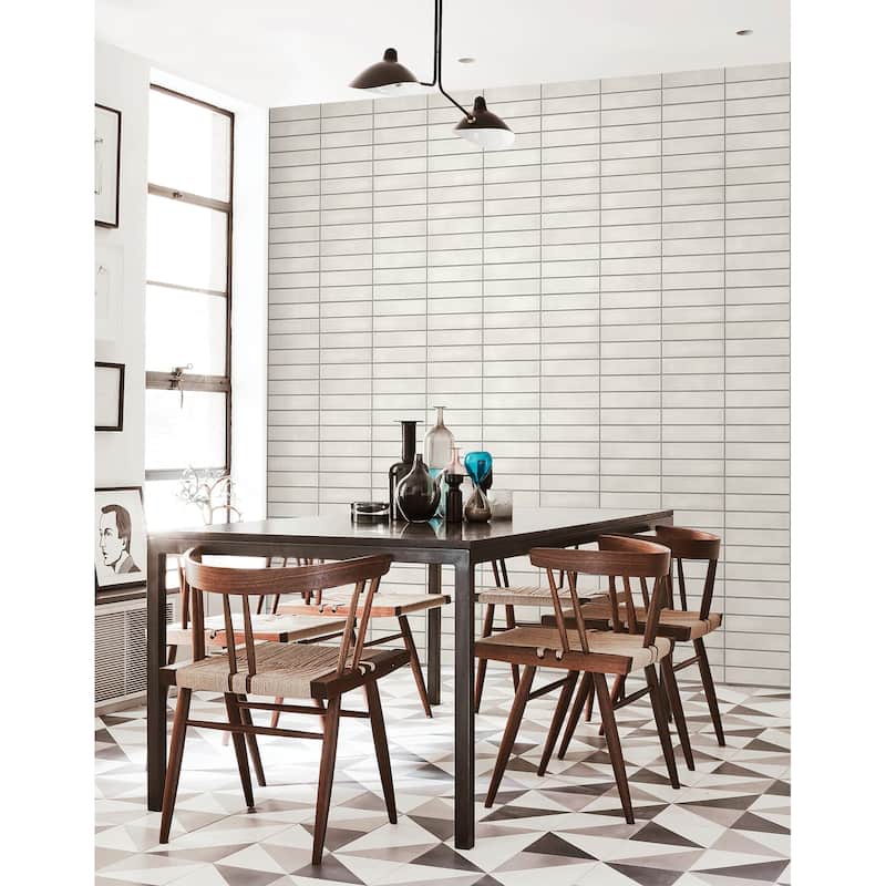 A-Street Prints Midcentury White Modern Bricks Wallpaper