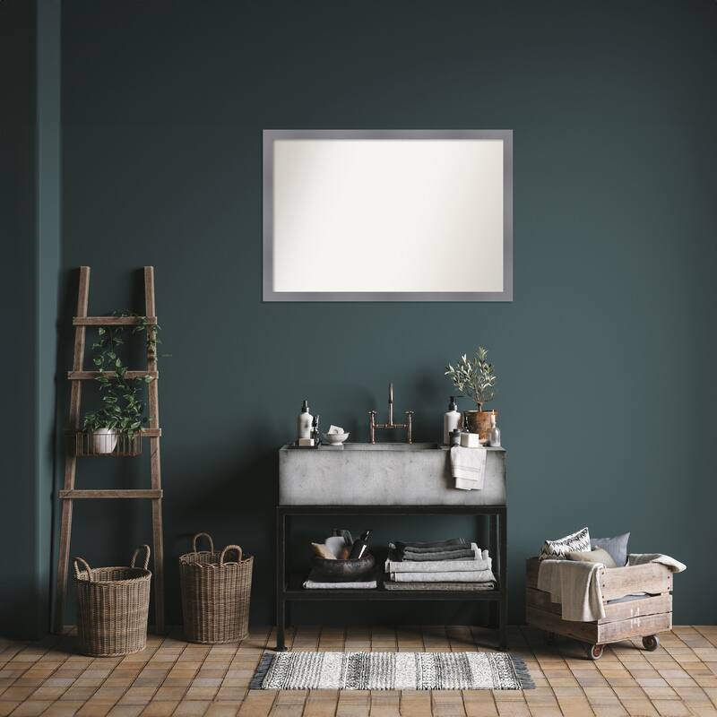 Edwin Non-Beveled Wood Framed Bathroom Vanity Wall Mirror