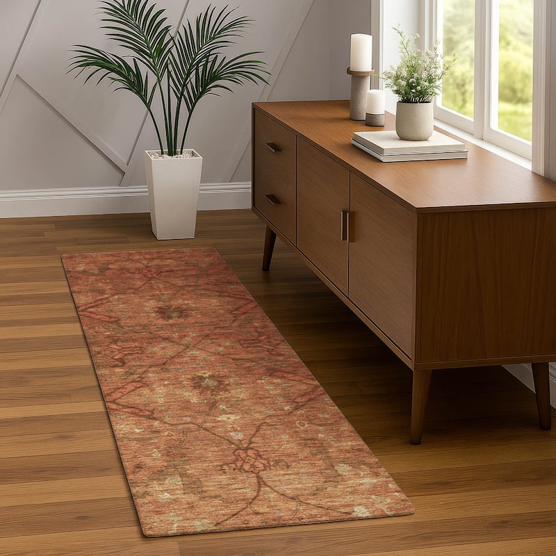 Machine Washable Indoor/ Outdoor Boho Global Chantille Rug