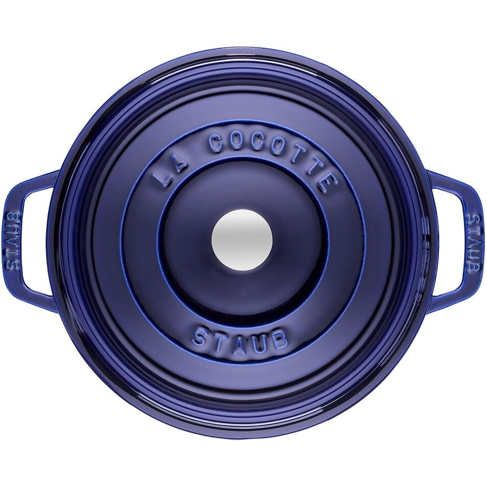 Staub 22cm / 2.75 qt Cast Iron Round Cocotte, Dark Blue - Bed Bath