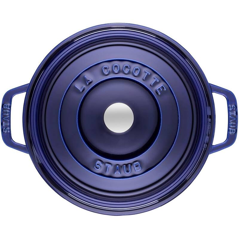 Staub 24cm / 4 qt Cast Iron Round Cocotte, Dark Blue