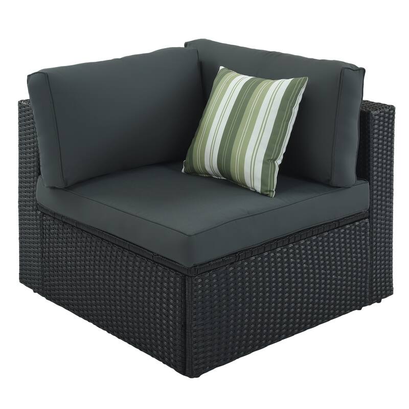 7-Piece All-Weather PE Wicker Outdoor Conversation Modular Sofa Set