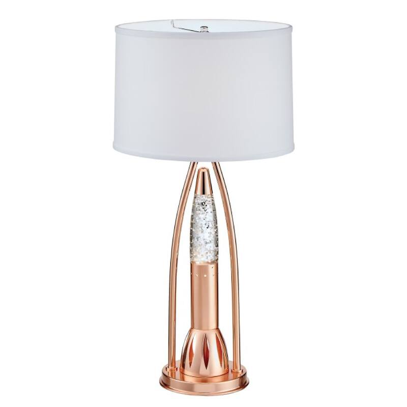 Gerry Table Lamp with 3 Bulb 4 Way Socket Switch, Copper Metal 30 Inch
