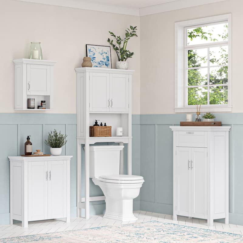 RiverRidge Somerset Single Door Bathroom and Laundry Wall Mount Storage Medicine Cabinet - White
