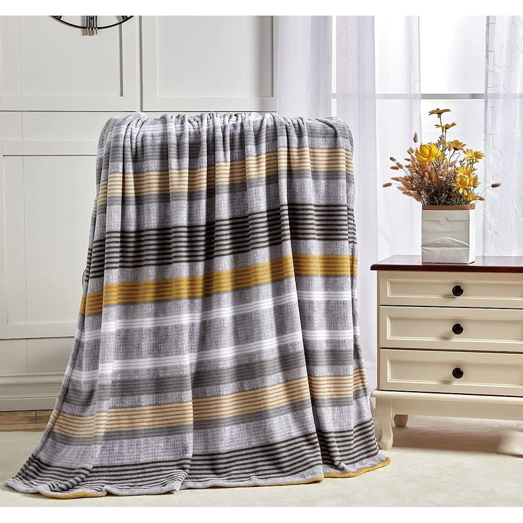 FAITH, HOPE, LOVE HOME DÉCOR - BREA Extra Heavy and Plush Throw Blanket (50" x 70") - Summer Stripes