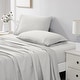 preview thumbnail 54 of 101, Vilano 21-inch Extra Deep Pocket 4-Piece Bed Sheet Set with Pleated Hem California King - Light Grey