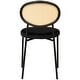 preview thumbnail 33 of 92, Leisuremod Euston Modern Velvet/Leather Dining Chair - Minimalist Wicker Back Accent Chair for Home Living Room & Kitchen