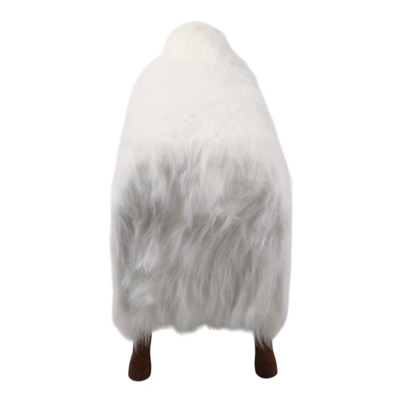 Faux Fur Wood Decorative Figurine Fuzzy Sheep Accent with Casual Style - 45" x 17.75" x 32.75"