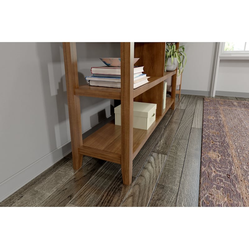 Edenton Wide Low 54"W Bookcase with 2 Shelves, Walnut