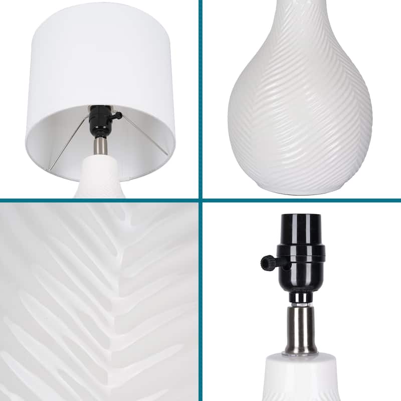 Catalina Sandrift Ceramic Table Lamp - White