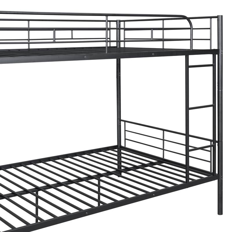 Iron Bunk Bed with Guardrails, Convertible