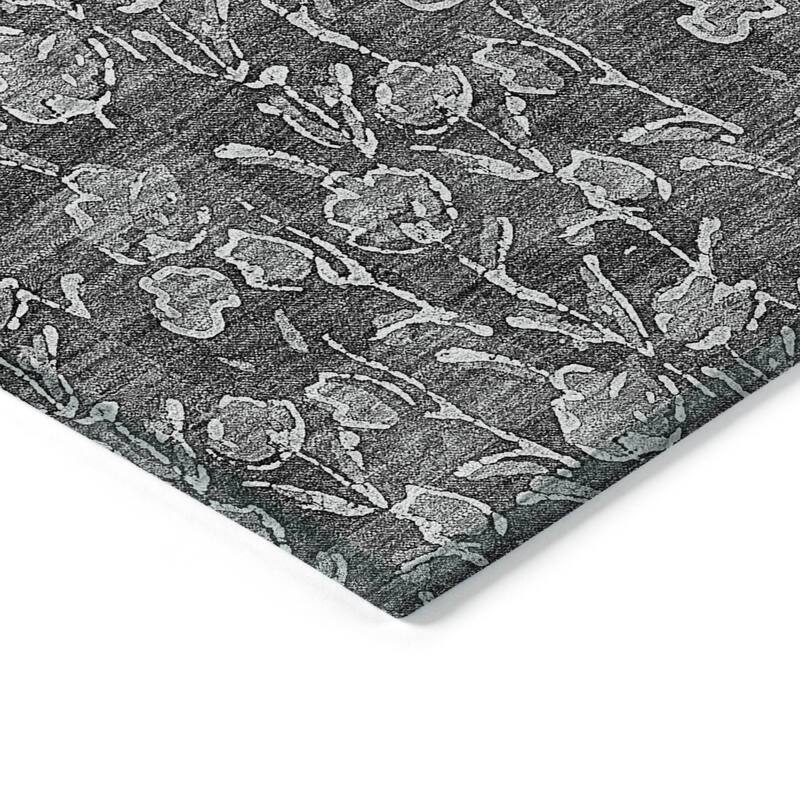 Machine Washable Indoor/ Outdoor Chantille Modern Floral Impressions Rug