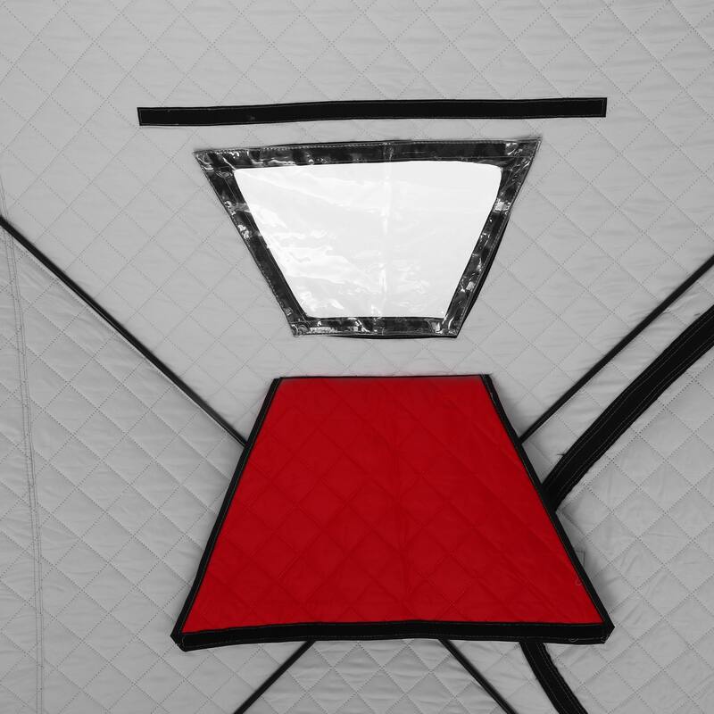 3-Layer Insulated Pop-up Canopy Portable Ice Shelter Ice Fishing Tent with 2 Doors and Carrying Bag