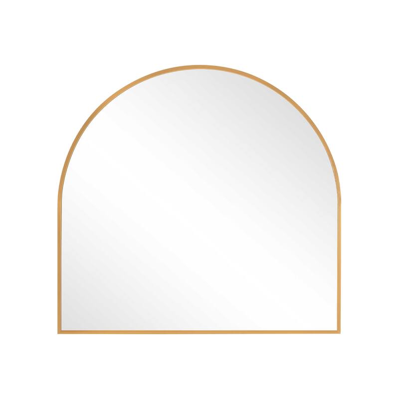 HomeRoots 29" Gold Metal Arch Framed Accent Mirror - 27.51 in. x 29.48 in. x 1.57 in.