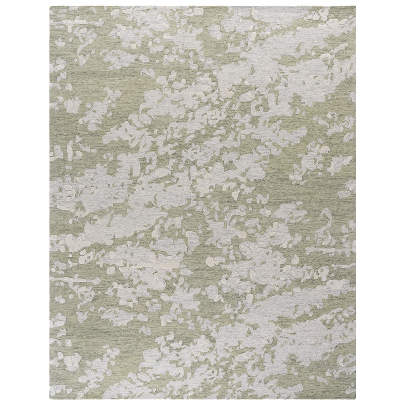 SAFAVIEH Handmade Pine Greth Contemporary Wool Rug - 8' x 10' - Sage Green/Ivory