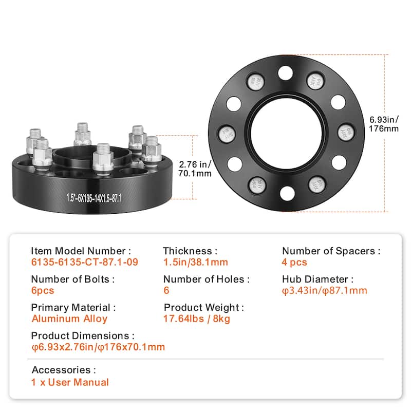 Wheel Spacers，Wheel Adapters Fit for Various Cars.