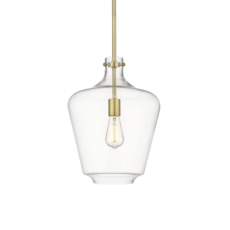 Innovations Lighting 493-1S-16-12 Norwalk Pendant Norwalk 12" Wide - Satin Gold / Clear