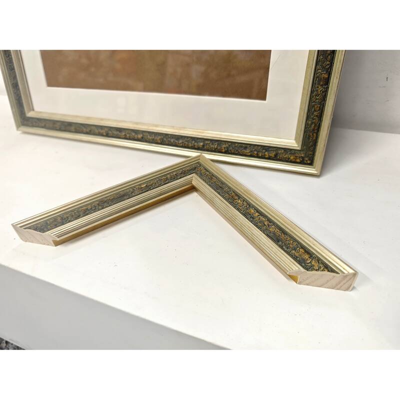 Solid Wood Picture Frame - Replaceable Canvas Art Frame with Organic Glass, Elegant Framed Wall Decor for Living Room