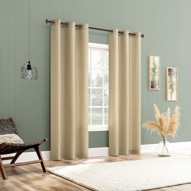 No. 918 Landon Textured Semi-Sheer Grommet 1-Piece Curtain Panel, Single Panel