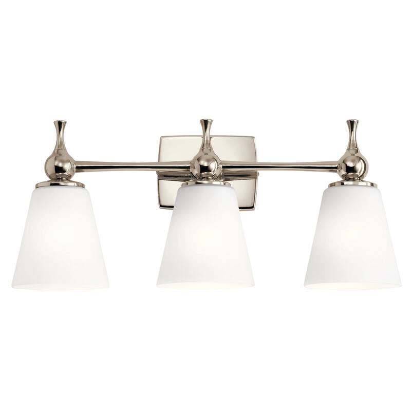 Kichler Cosabella 24 Inch 3 Light Vanity Light with Satin Etched Case Opal in Polished Nickel
