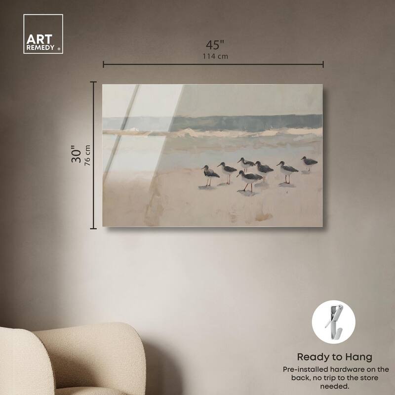 Seagulls at the Beach II Acrylic by Art Remedy, Ready to Hang