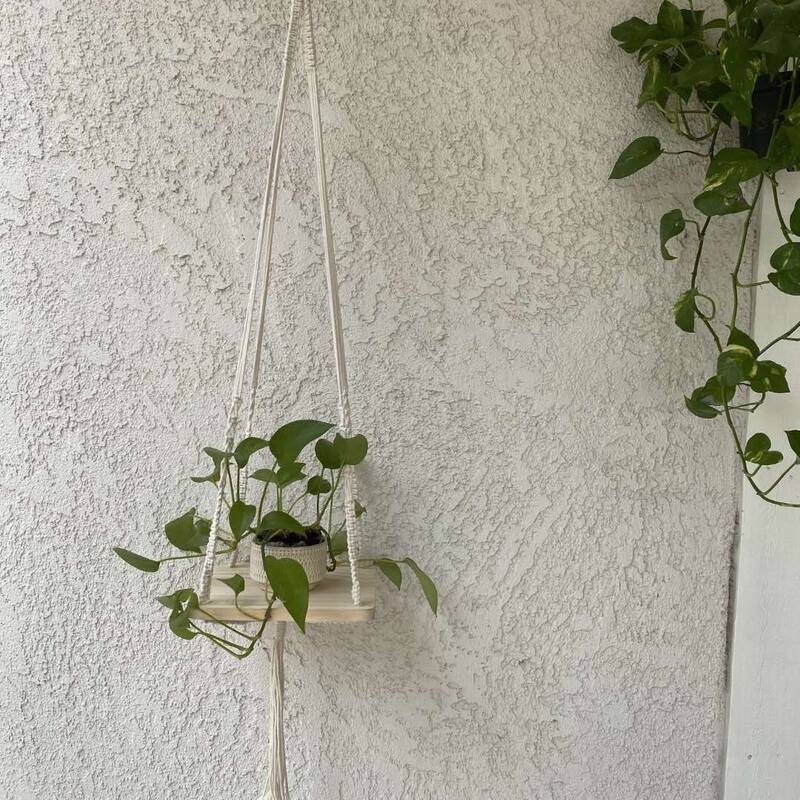 10X10" Macrame Hanging Shelf