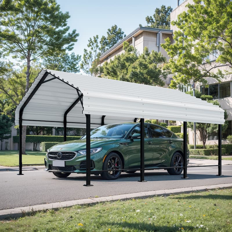 Futzca 12x20 ft Metal Carport, Outdoor Shelter Canopy