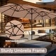 preview thumbnail 14 of 54, 13 ft Patio Umbrella with Base Double-Sided Rectangular Outdoor Deck Umbrella