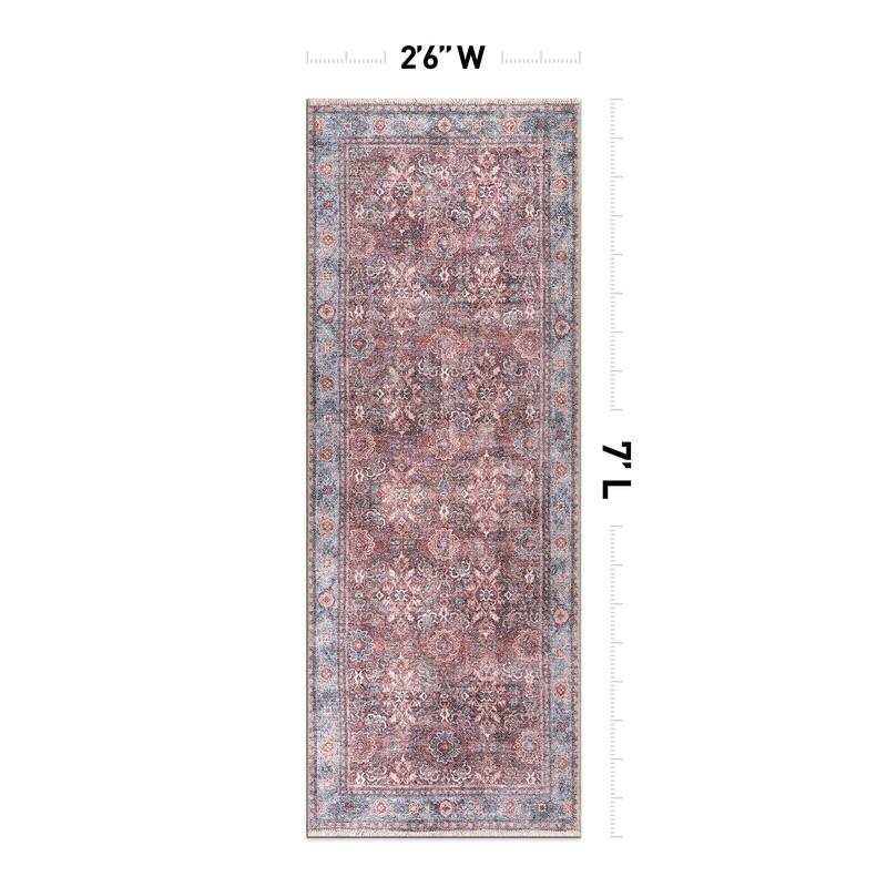 World Rug Gallery Transitional Distressed Vintage Machine Washable Area Rug