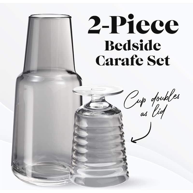 American Atelier Bedside Water Carafe with Footed Glass/Lid