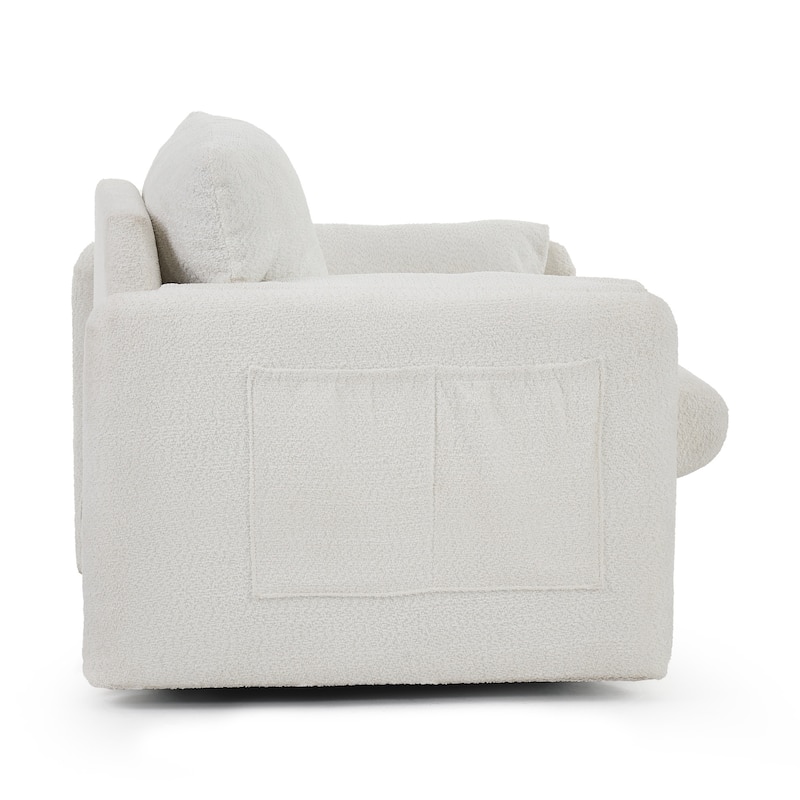 Swivel Accent Chair Single Seater - 360° Rotating Lounge Chair with Chenille Fabric & High-Resilience Cushion