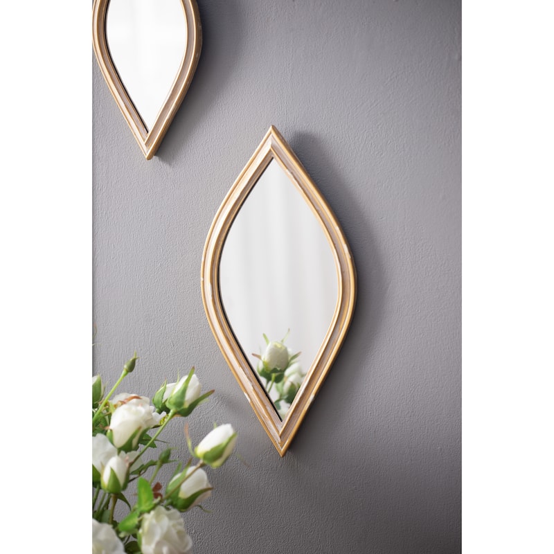 Modern 2 Pieces Gold Decorative Mirror for Wall Decor - Gold
