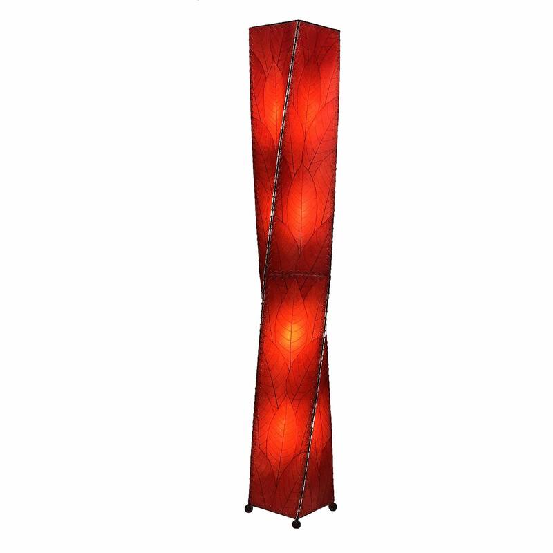 Eangee Handmade Twist Giant Floor Lamp, Cocoa Leaves Shade, 11 x 11 x 72 in.