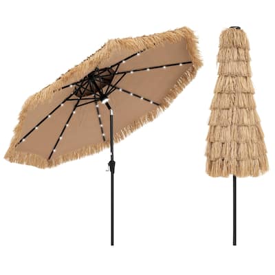 Gymax 7 FT Hawaiian Style Umbrella Sun-proof Thatched Patio Tiki