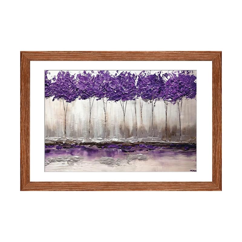 iCanvas "Purple Summer" by Osnat Tzadok - Walnut - 16x24x1
