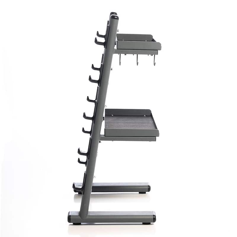 Power Systems Cable Attachment Bar & Accessory Rack, Storage Rack for Curl Bars, Straight Bars & More - Medium