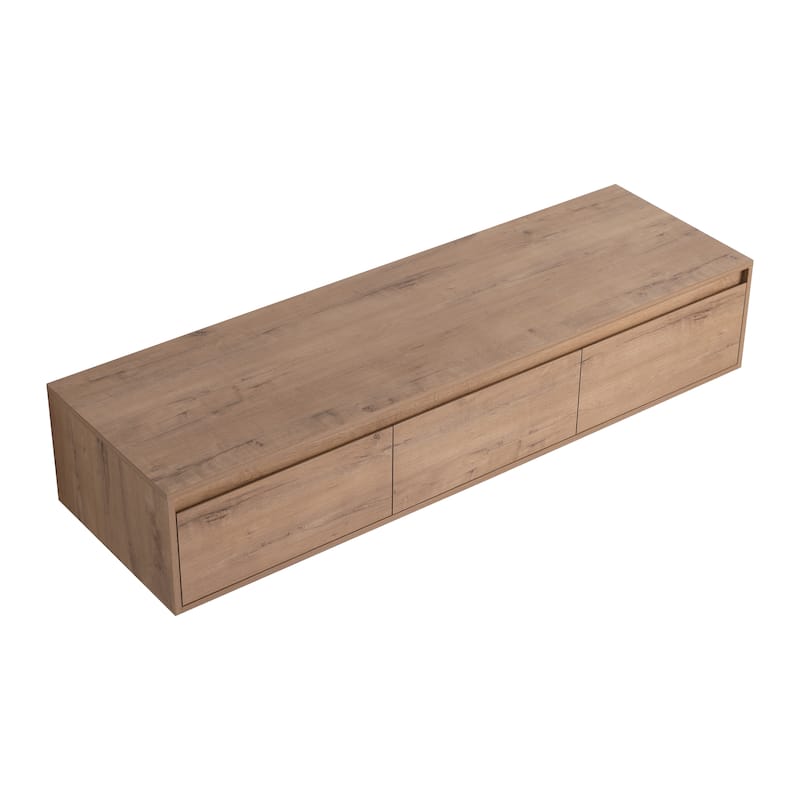 60 Inch Wall Mounted Bathroom Vanity without Sink, Bathroom Cabinet with 3 Soft-Close Drawers
