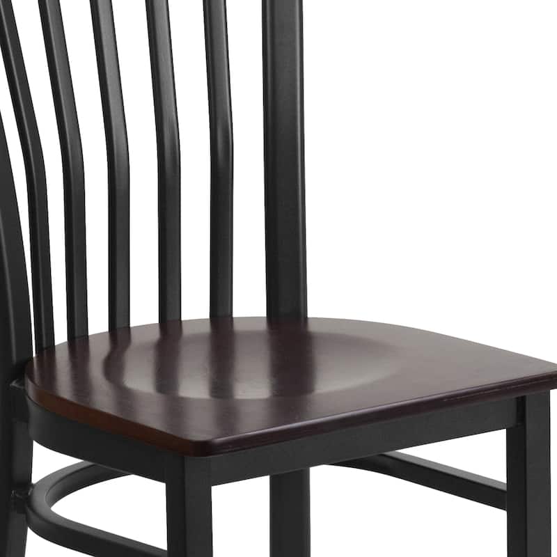 School House Back Metal Restaurant Chair - 17.25"W x 18.75"D x 34.75"H - 17.25"W x 18.75"D x 34.75"H