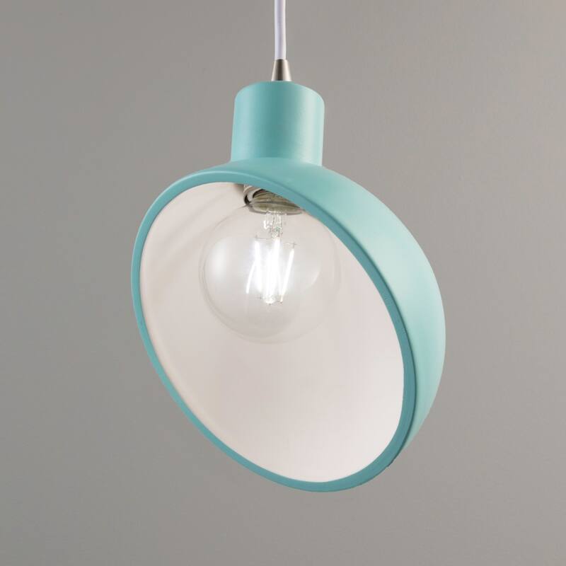 Justice Design Group Radiance Brushed Nickel Sphangle Ceramic Pendant with White Cord