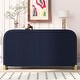 preview thumbnail 5 of 38, Curved Corner Design Wave Door Panel Cabinet Navy Blue