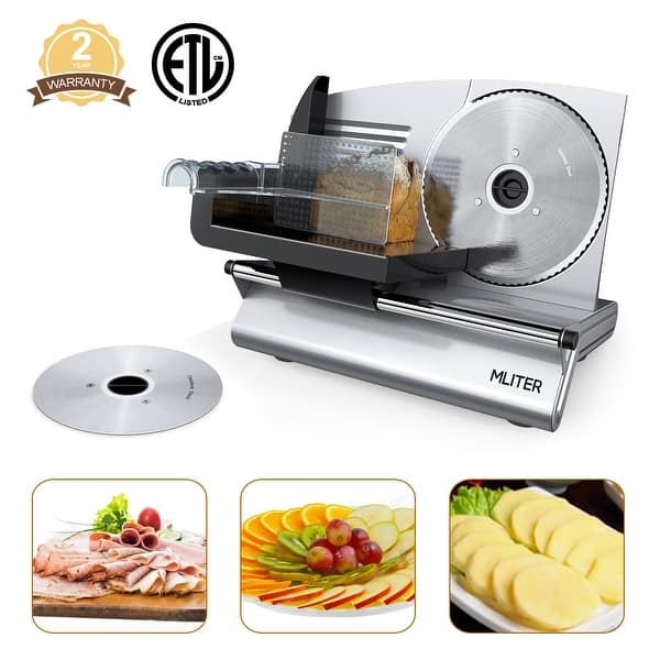 Mliter Electric Food Slicer Precision 7.5-Inch Stainless Steel