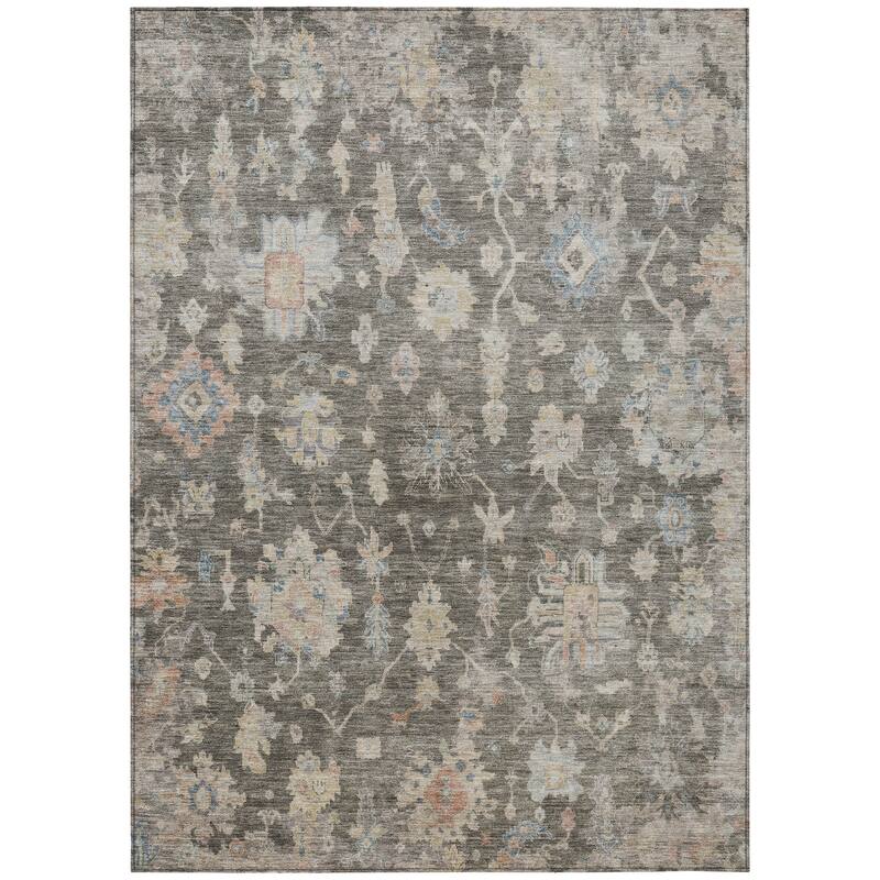 Machine Washable Indoor/ Outdoor Casual Traditional Chantille Rug