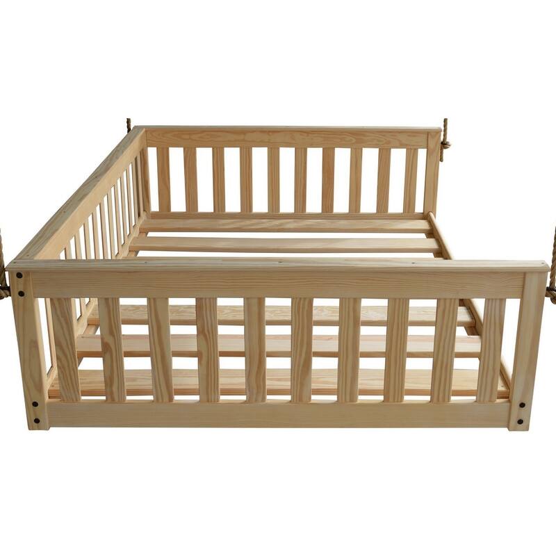 Pine Full Mission Hanging Daybed with Rope